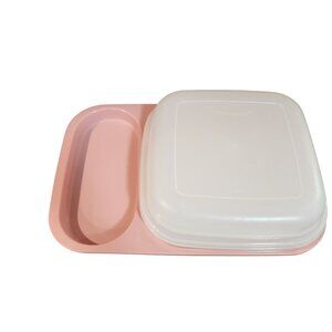 Tupperware Pink Divided Lunch tray With Lid